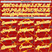 Laden Sie das Bild in den Galerie-Viewer, Custom Red Yellow Gray-White Abstract Network Crackle Performance T-Shirt
