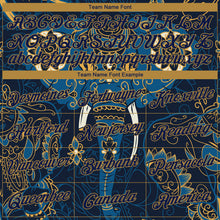Charger l&#39;image dans la galerie, Custom Navy Old Gold 3D Pattern Design Elephant Performance T-Shirt
