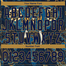 Charger l&#39;image dans la galerie, Custom Navy Old Gold 3D Pattern Design Elephant Performance T-Shirt
