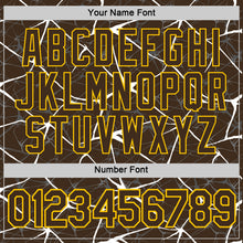 Load image into Gallery viewer, Custom Brown White Gray-Yellow Abstract Network Crackle Performance T-Shirt
