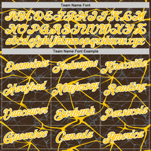 Charger l'image dans la galerie, Custom Brown Yellow Gray-White Abstract Network Crackle Performance T-Shirt
