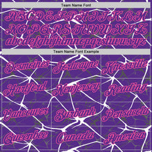 Laden Sie das Bild in den Galerie-Viewer, Custom Purple White Gray-Pink Abstract Network Crackle Performance T-Shirt
