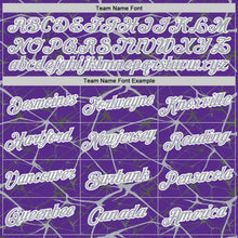 Загрузить изображение в средство просмотра галереи, Custom Purple Gray-White Abstract Network Crackle Performance T-Shirt
