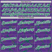 Load image into Gallery viewer, Custom Purple Kelly Green Gray-White Abstract Network Crackle Performance T-Shirt
