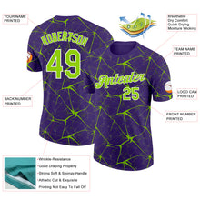 Загрузить изображение в средство просмотра галереи, Custom Purple Neon Green Gray-White Abstract Network Crackle Performance T-Shirt
