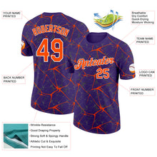 Laden Sie das Bild in den Galerie-Viewer, Custom Purple Orange Gray-White Abstract Network Crackle Performance T-Shirt

