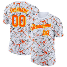 Загрузить изображение в средство просмотра галереи, Custom White Orange Gray-Yellow Abstract Network Crackle Performance T-Shirt
