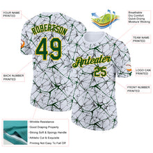 Charger l'image dans la galerie, Custom White Green Gray-Yellow Abstract Network Crackle Performance T-Shirt
