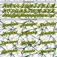 Charger l'image dans la galerie, Custom White Green Gray-Yellow Abstract Network Crackle Performance T-Shirt
