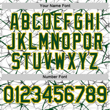 Charger l'image dans la galerie, Custom White Green Gray-Yellow Abstract Network Crackle Performance T-Shirt
