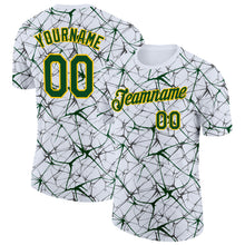 Charger l'image dans la galerie, Custom White Green Gray-Yellow Abstract Network Crackle Performance T-Shirt
