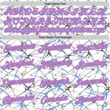 Charger l'image dans la galerie, Custom White Powder Blue Gray-Pink Abstract Network Crackle Performance T-Shirt
