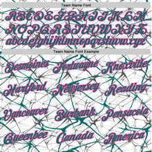 Laden Sie das Bild in den Galerie-Viewer, Custom White Teal Gray-Pink Abstract Network Crackle Performance T-Shirt
