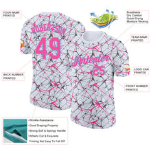 Charger l'image dans la galerie, Custom White Pink Gray-Light Blue Abstract Network Crackle Performance T-Shirt
