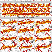 Charger l'image dans la galerie, Custom White Red Gray-Yellow Abstract Network Crackle Performance T-Shirt
