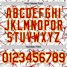 Charger l'image dans la galerie, Custom White Red Gray-Yellow Abstract Network Crackle Performance T-Shirt
