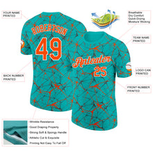 Load image into Gallery viewer, Custom Aqua Orange Gray-White Abstract Network Crackle Performance T-Shirt
