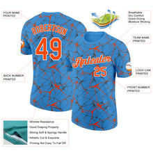 Load image into Gallery viewer, Custom Powder Blue Orange Gray-White Abstract Network Crackle Performance T-Shirt
