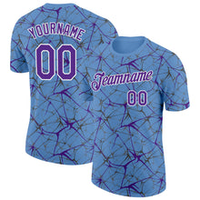 Laden Sie das Bild in den Galerie-Viewer, Custom Light Blue Purple Gray-White Abstract Network Crackle Performance T-Shirt
