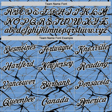 Charger l'image dans la galerie, Custom Light Blue Black Gray-White Abstract Network Crackle Performance T-Shirt
