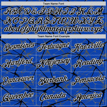 Загрузить изображение в средство просмотра галереи, Custom Thunder Blue Black Gray-White Abstract Network Crackle Performance T-Shirt
