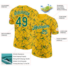 Загрузить изображение в средство просмотра галереи, Custom Yellow Kelly Green Gray-White Abstract Network Crackle Performance T-Shirt
