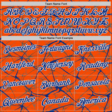 Laden Sie das Bild in den Galerie-Viewer, Custom Orange Royal Gray-White Abstract Network Crackle Performance T-Shirt
