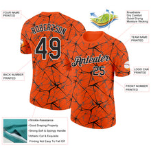 Загрузить изображение в средство просмотра галереи, Custom Orange Black Gray-White Abstract Network Crackle Performance T-Shirt
