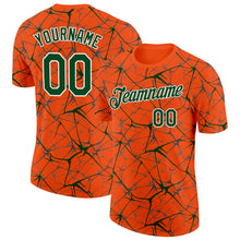 Загрузить изображение в средство просмотра галереи, Custom Orange Green Gray-White Abstract Network Crackle Performance T-Shirt
