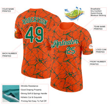 Laden Sie das Bild in den Galerie-Viewer, Custom Orange Kelly Green Gray-White Abstract Network Crackle Performance T-Shirt
