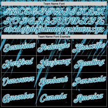 Load image into Gallery viewer, Custom Black Panther Blue-White Distressed Scratch Brush Stroke Performance T-Shirt
