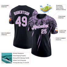 Load image into Gallery viewer, Custom Black Light Purple-White Distressed Scratch Brush Stroke Performance T-Shirt
