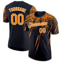 Load image into Gallery viewer, Custom Black Bay Orange-White Distressed Scratch Brush Stroke Performance T-Shirt
