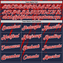 Charger l'image dans la galerie, Custom Navy Red-White Distressed Scratch Brush Stroke Performance T-Shirt
