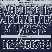 Load image into Gallery viewer, Custom Navy Silver-White Distressed Scratch Brush Stroke Performance T-Shirt
