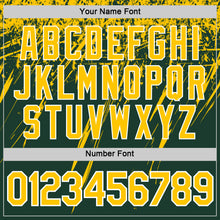 Load image into Gallery viewer, Custom Green Yellow-White Distressed Scratch Brush Stroke Performance T-Shirt
