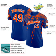 Laden Sie das Bild in den Galerie-Viewer, Custom Royal Orange-White Distressed Scratch Brush Stroke Performance T-Shirt
