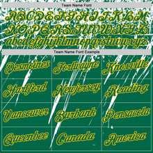 Charger l'image dans la galerie, Custom Kelly Green White-Yellow Distressed Scratch Brush Stroke Performance T-Shirt
