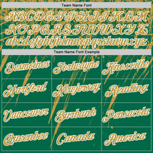 Load image into Gallery viewer, Custom Kelly Green Old Gold-White Distressed Scratch Brush Stroke Performance T-Shirt
