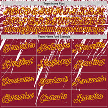 Load image into Gallery viewer, Custom Crimson White-Yellow Distressed Scratch Brush Stroke Performance T-Shirt
