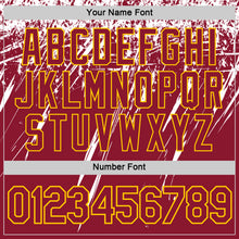 Load image into Gallery viewer, Custom Crimson White-Yellow Distressed Scratch Brush Stroke Performance T-Shirt

