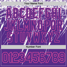 Load image into Gallery viewer, Custom Purple White-Pink Distressed Scratch Brush Stroke Performance T-Shirt
