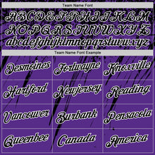 Charger l'image dans la galerie, Custom Purple Black-White Distressed Scratch Brush Stroke Performance T-Shirt

