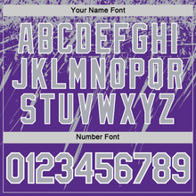 Load image into Gallery viewer, Custom Purple Gray-White Distressed Scratch Brush Stroke Performance T-Shirt
