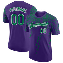 Load image into Gallery viewer, Custom Purple Kelly Green-White Distressed Scratch Brush Stroke Performance T-Shirt
