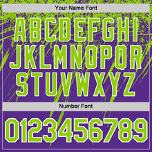 Charger l'image dans la galerie, Custom Purple Neon Green-White Distressed Scratch Brush Stroke Performance T-Shirt
