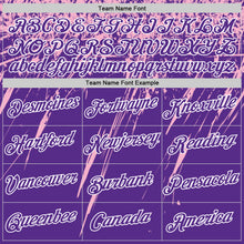 Load image into Gallery viewer, Custom Purple Light Pink-White Distressed Scratch Brush Stroke Performance T-Shirt
