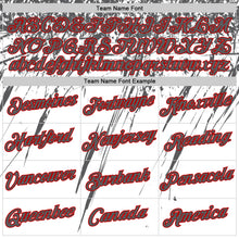 Charger l'image dans la galerie, Custom White Steel Gray-Red Distressed Scratch Brush Stroke Performance T-Shirt
