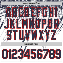 Load image into Gallery viewer, Custom White Navy-Red Distressed Scratch Brush Stroke Performance T-Shirt

