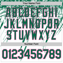 Charger l'image dans la galerie, Custom White Kelly Green-Pink Distressed Scratch Brush Stroke Performance T-Shirt
